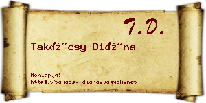 Takácsy Diána névjegykártya